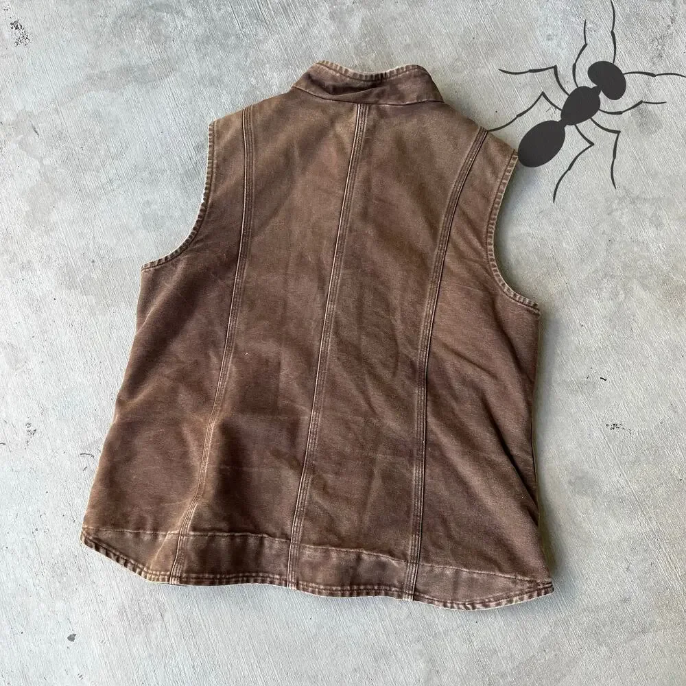 Carhartt WOMENS brown sherpa work wear vest - Picture 5 of 8